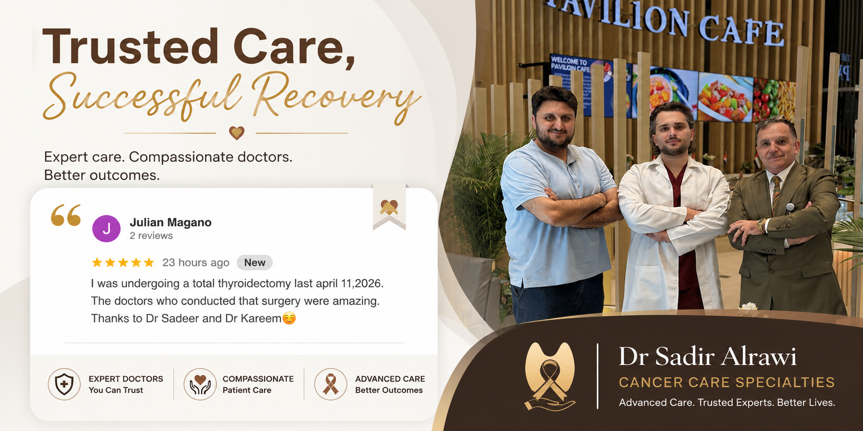 Customer testimonial for Cancer care Specialities